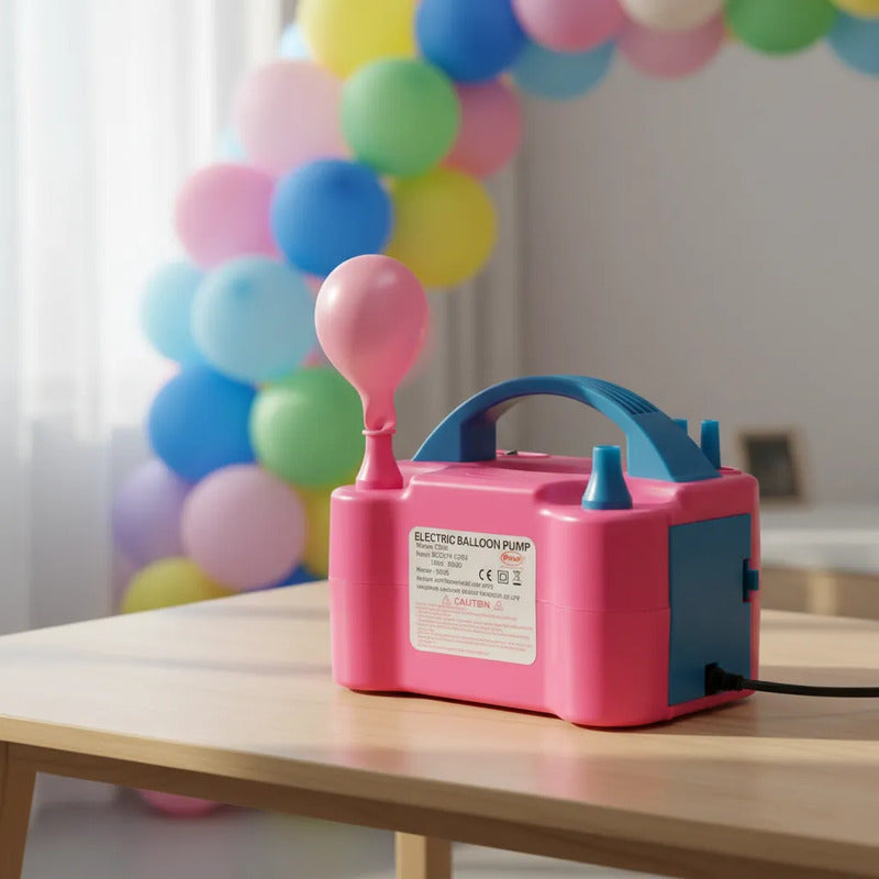 Inflador Eléctrico Para Globos Con 2 Inyectores