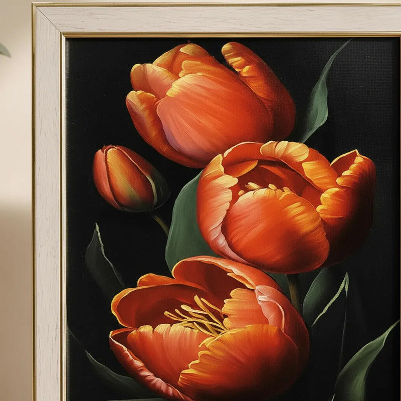 Cuadro De Flores Tulipán Rojo