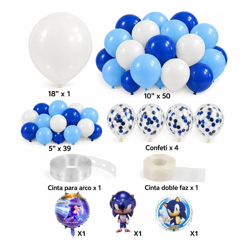 Kit Arco De Globos Sonic