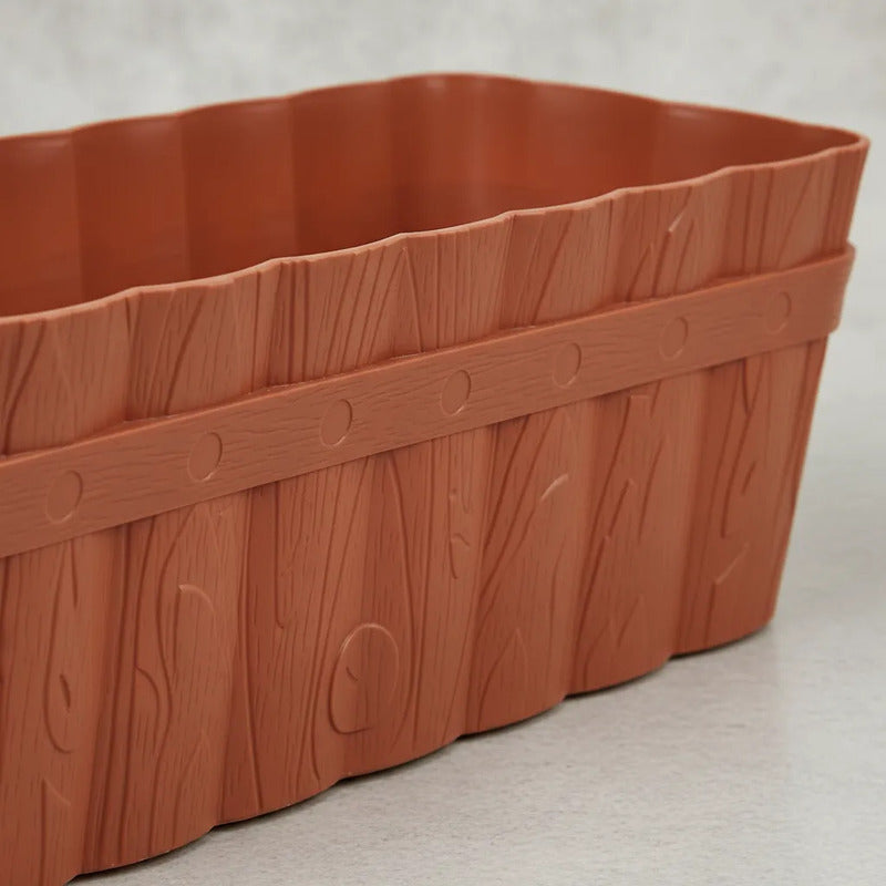 Jardinera Plástica Terracota Con Ondas