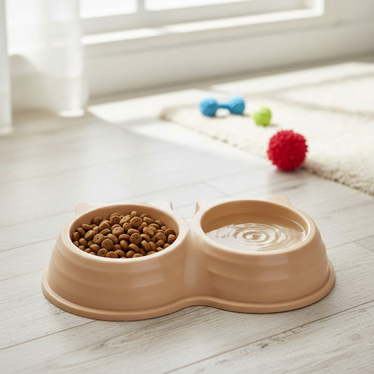 Comedero Doble Para Mascotas Orejitas 24 X 5,5cm