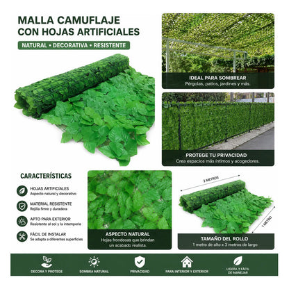 Enredadera Artificial En Rollo Verde Claro