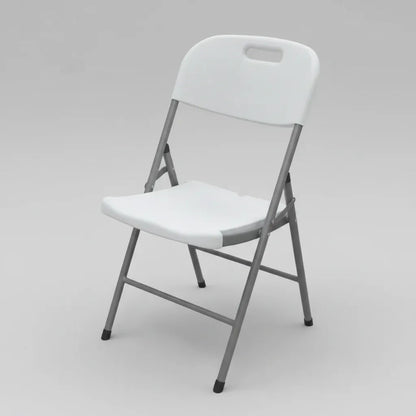 Silla Plegable De Metal Y Pvc Blanca