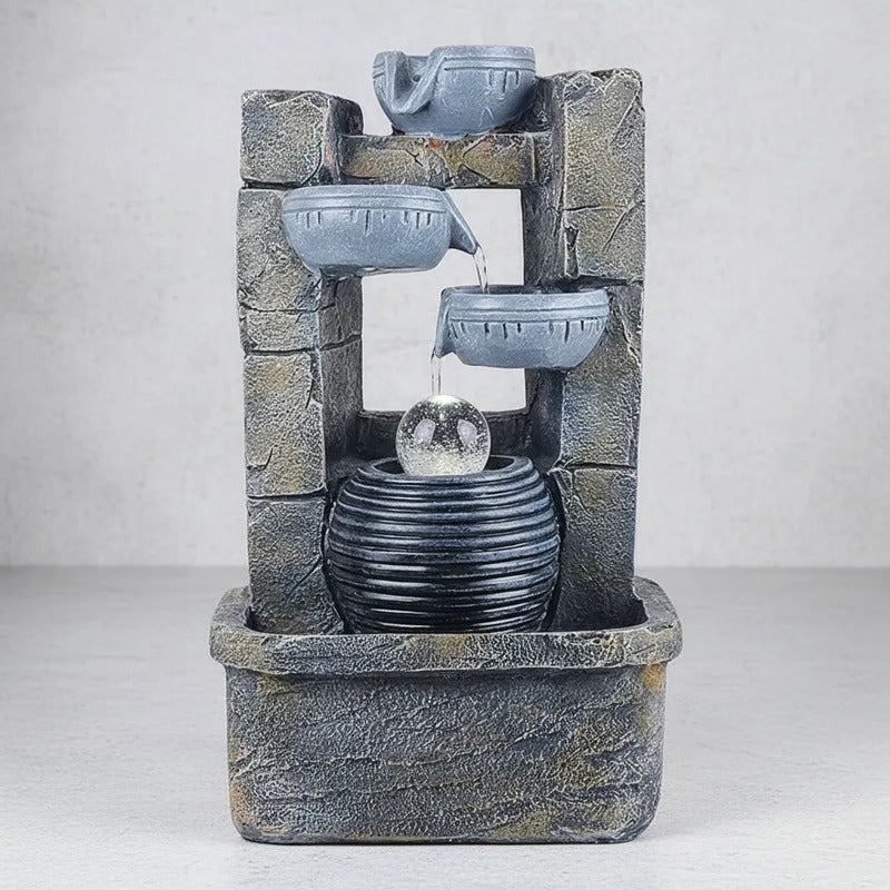 Fuente De Agua Con Esfera 3 Jarrones