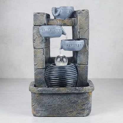 Fuente De Agua Con Esfera 3 Jarrones