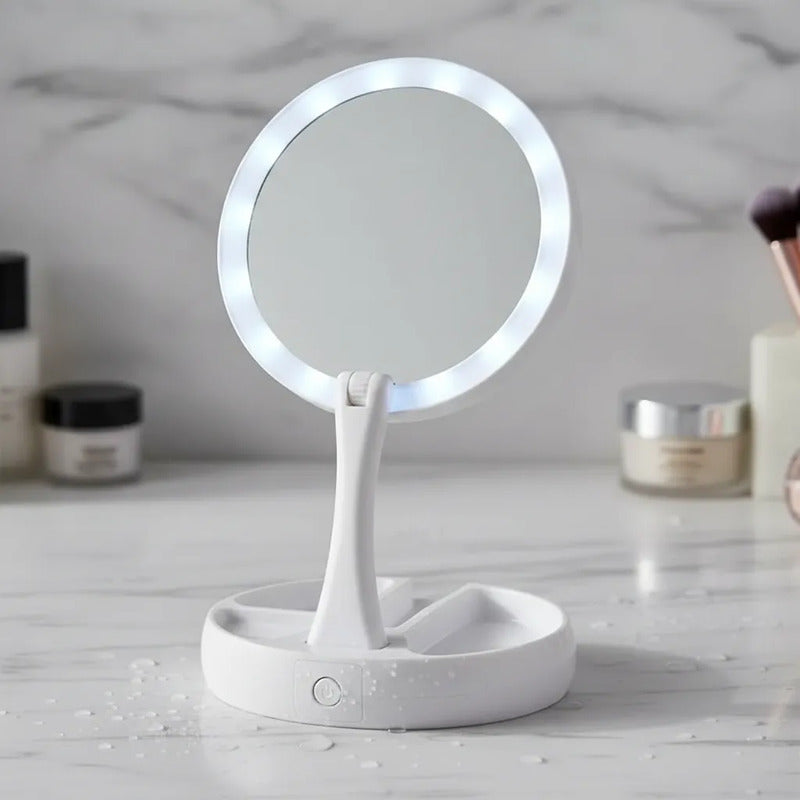 Espejo Doble Con Luz Led Extensible