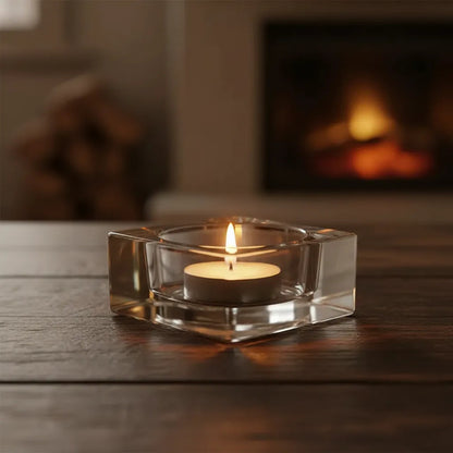 Base De Vidrio Cuadrada Para Velas