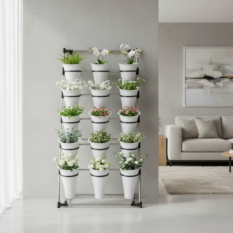 Exhibidor De Flores Con 15 Floreros
