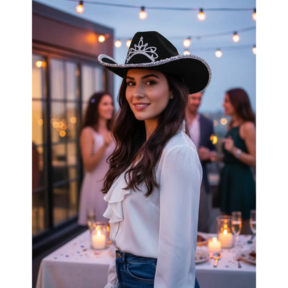 Sombrero Cowboy Con Corona y Strass