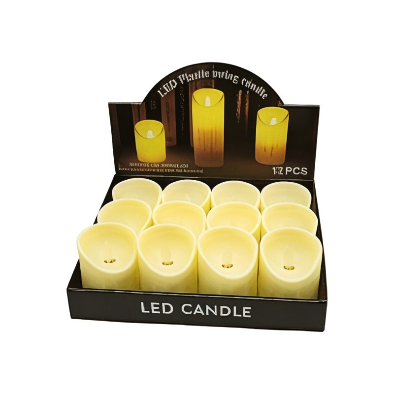 Vela Led Efecto Cebo 8cm Blanco Cálido
