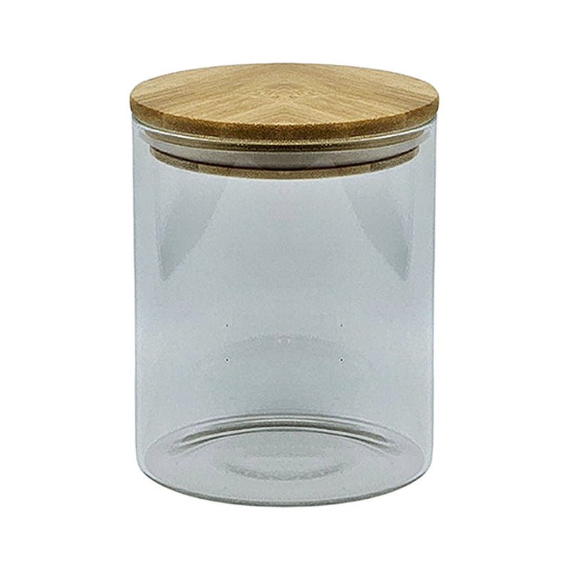 Frasco De Vidrio Y Tapa Bambú 12,5cm - 800 ml