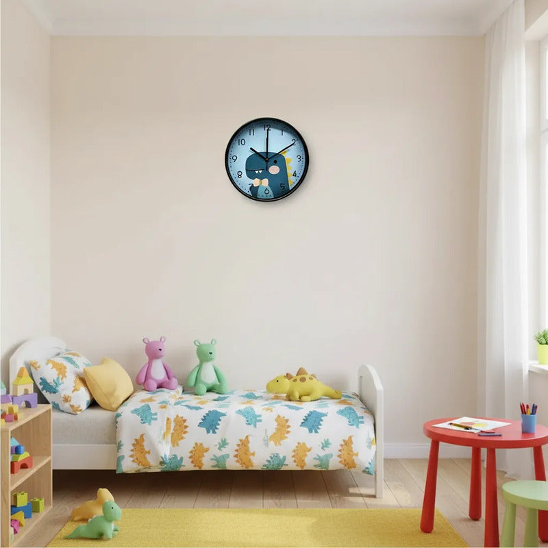 Reloj De Pared Infantil Dinosaurio