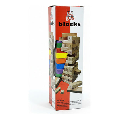 Jenga De Colores Con Dado 25,5 X 8,5 cm