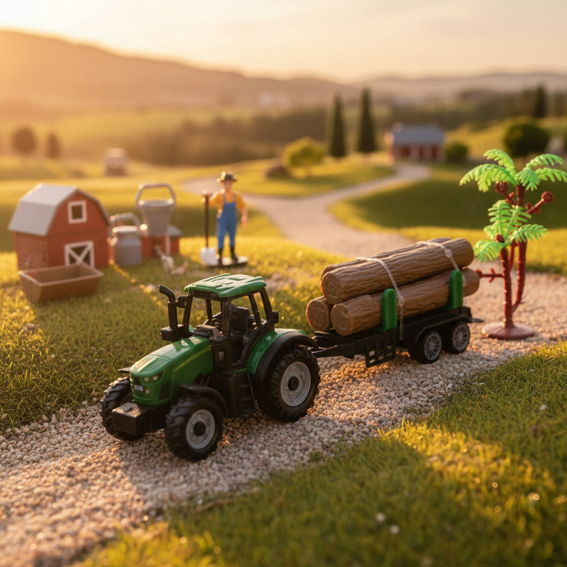 Juego De Granja Con Accesorios Y Tractor