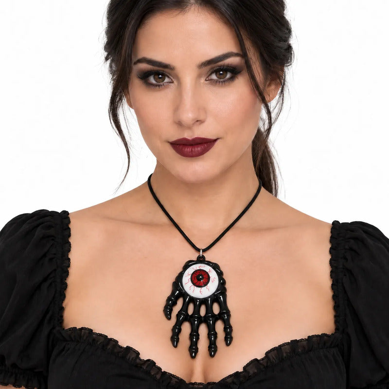 Collar Led Mano Calavera Con Ojo