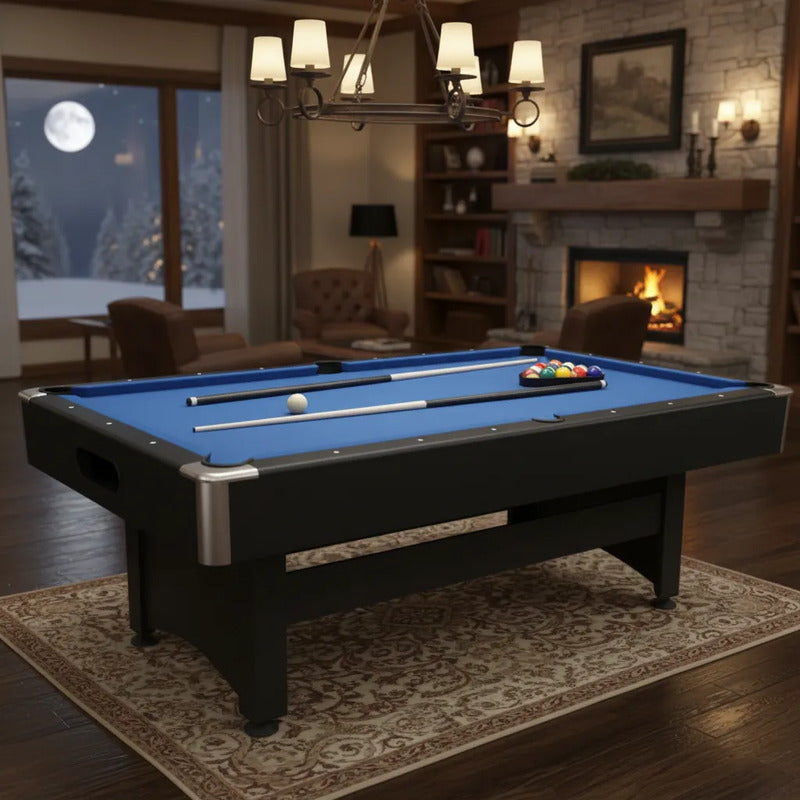 Mesa Profesional De Pool Con Paño Azul
