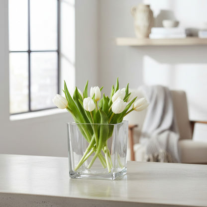 Florero Cubo De Vidrio