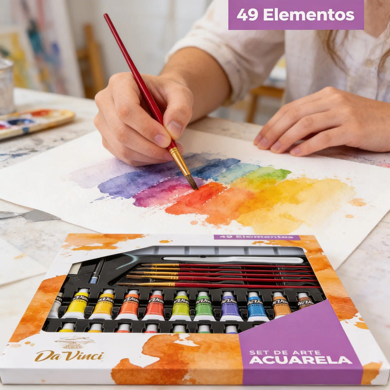 Set De Arte Acuarelas Da Vinci