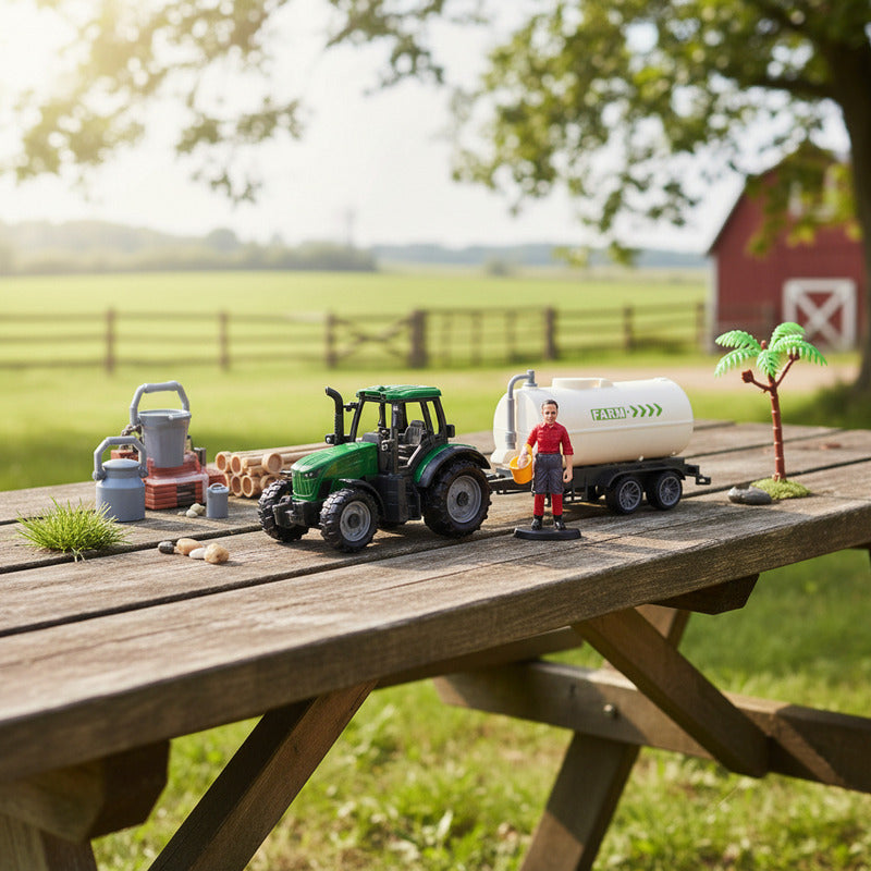 Juego De Granja Con Accesorios Y Tractor