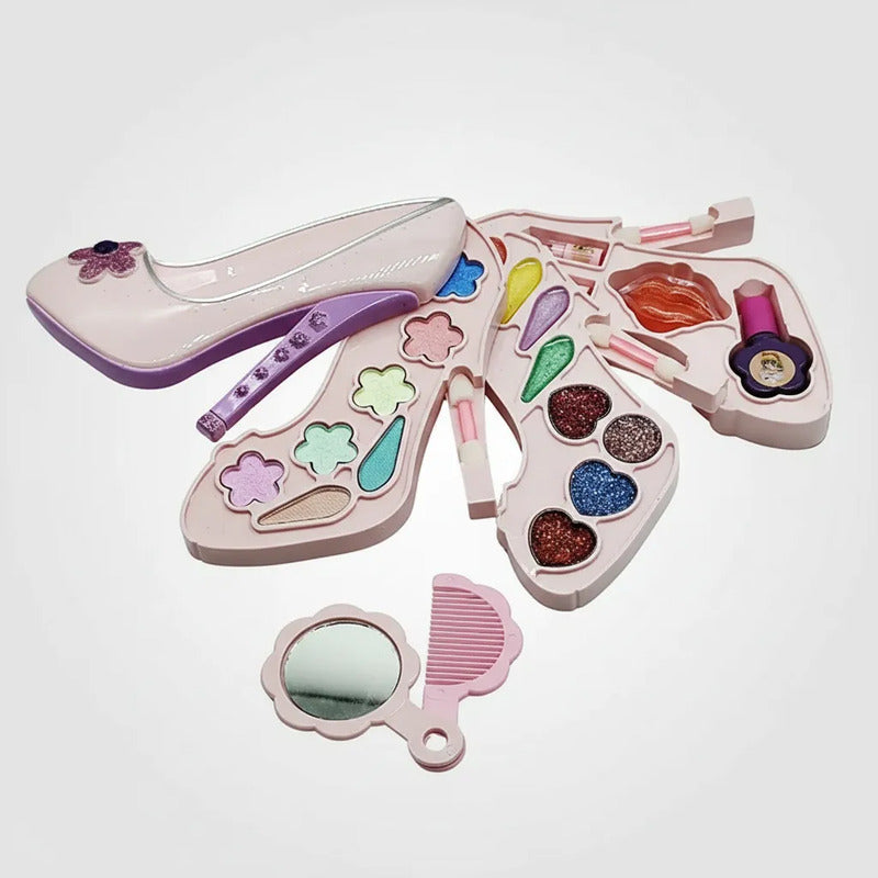 Petaca Zapato Con Sombras, Labial y Pintura de Uñas