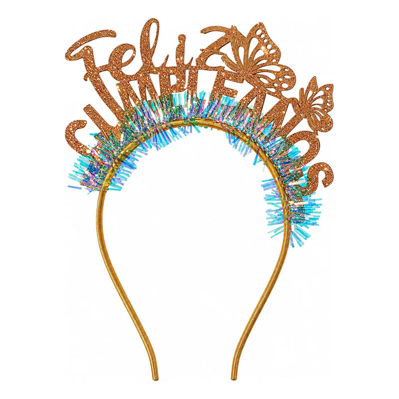 Vincha Feliz Cumpleaños Brillosa