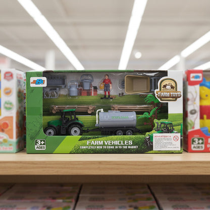 Juego De Granja Con Accesorios Y Tractor