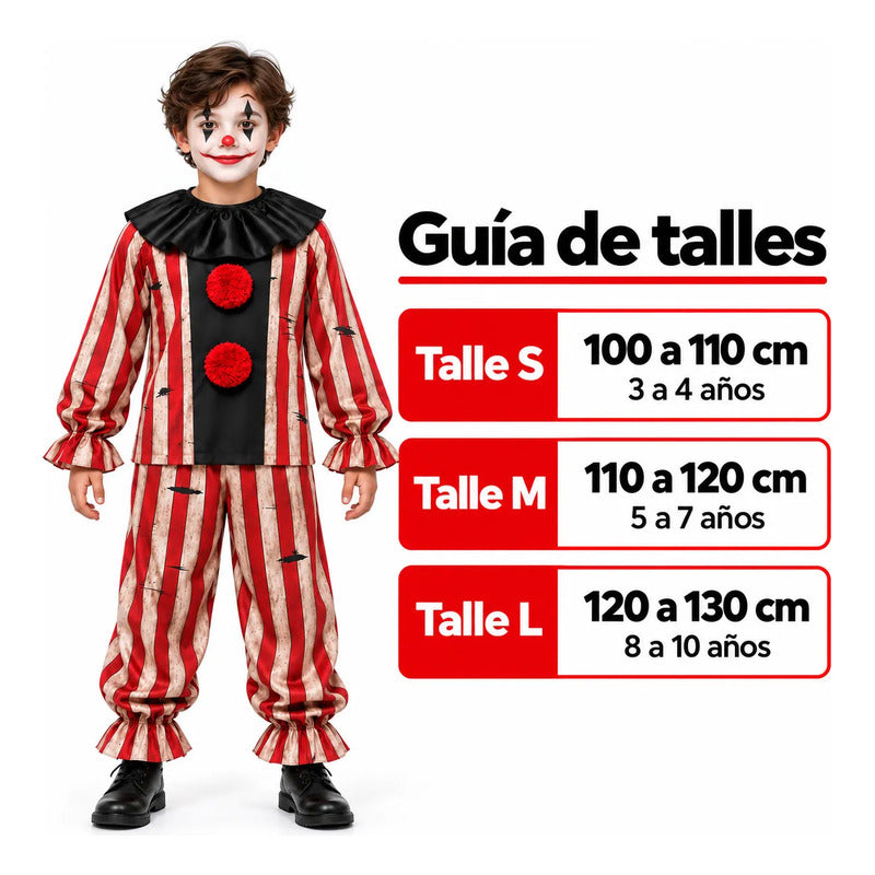 Disfraz Payaso Macabro Niños