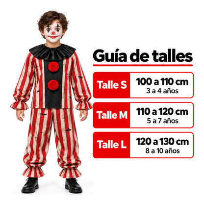 Disfraz Payaso Macabro Niños