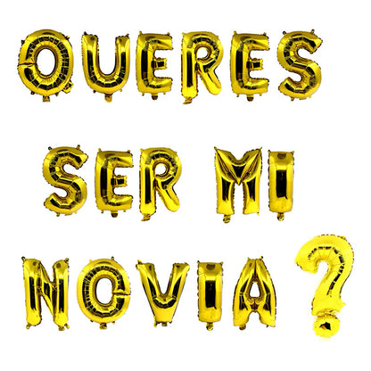 Set De Globos Queres Ser Mi Novia?