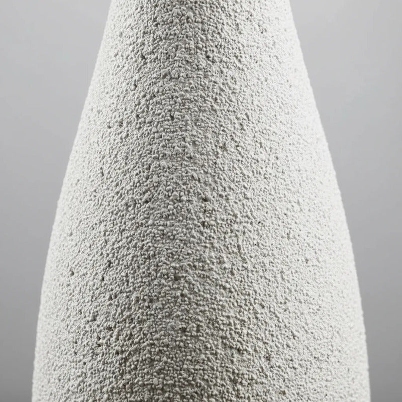 Florero De Cerámica Efecto Arena Con Cuello 19,5cm