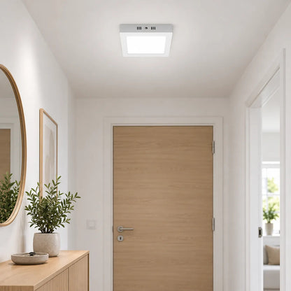 Plafón Panel Led Cuadrado Blanco Frío 18w