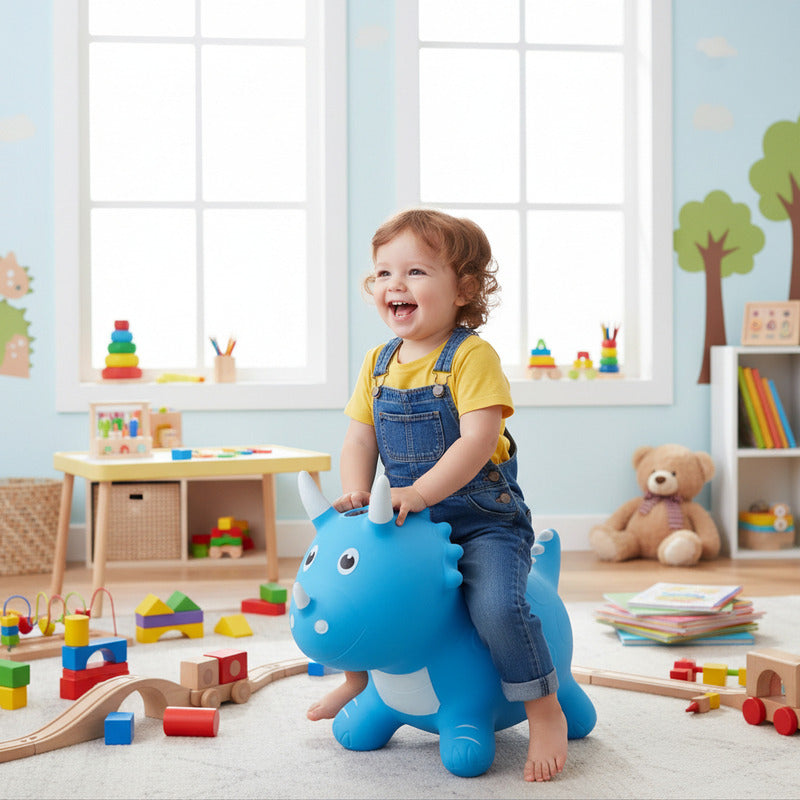Dino Saltarín De Goma Inflable 45 X 70 cm