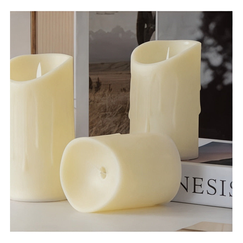 Vela Led Efecto Cebo Blanco Cálido 11cm