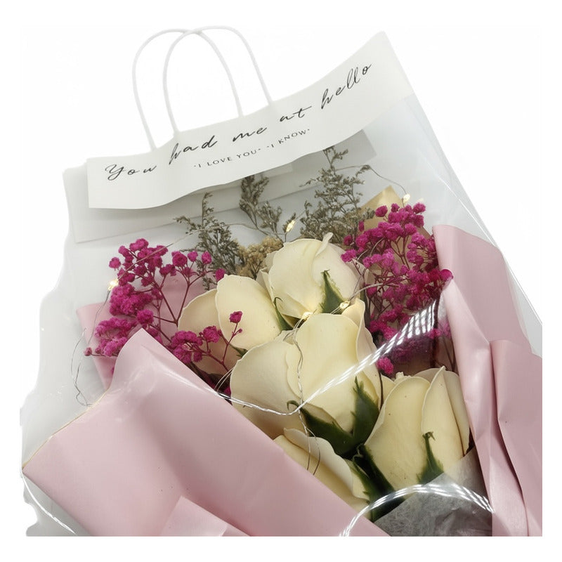 Ramo De Rosa Artificial Con Luces Led