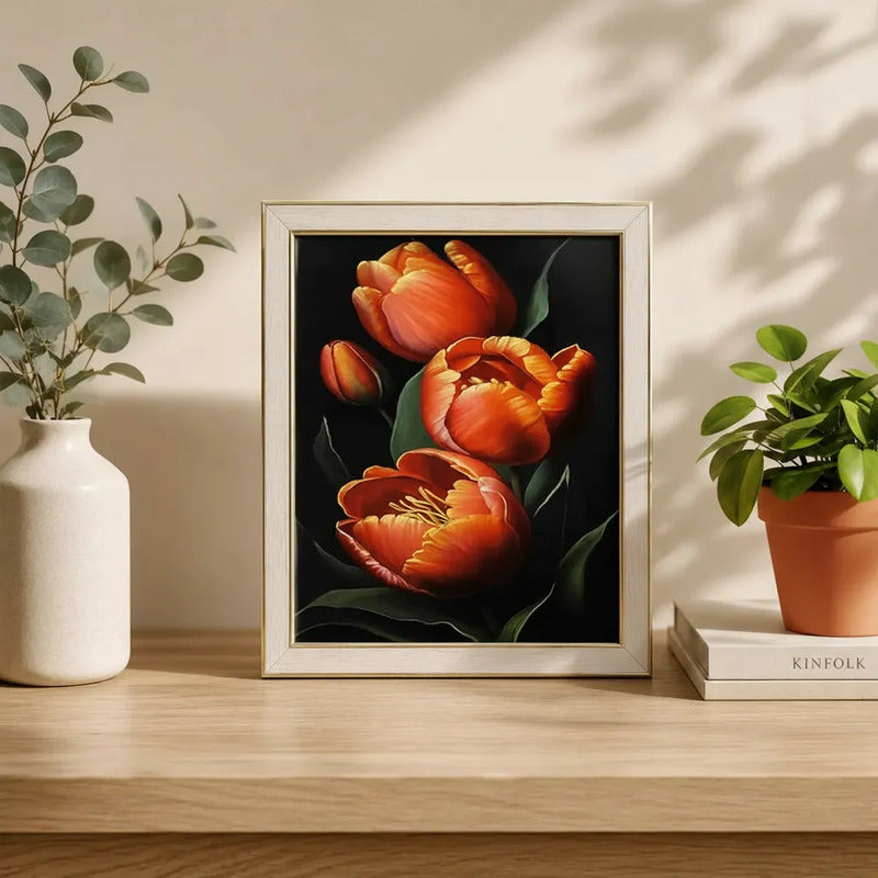 Cuadro De Flores Tulipán Rojo