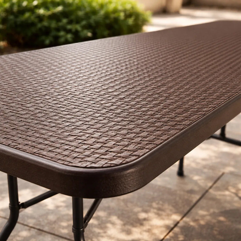 Mesa Plegable Tipo Valija Ratán Pvc