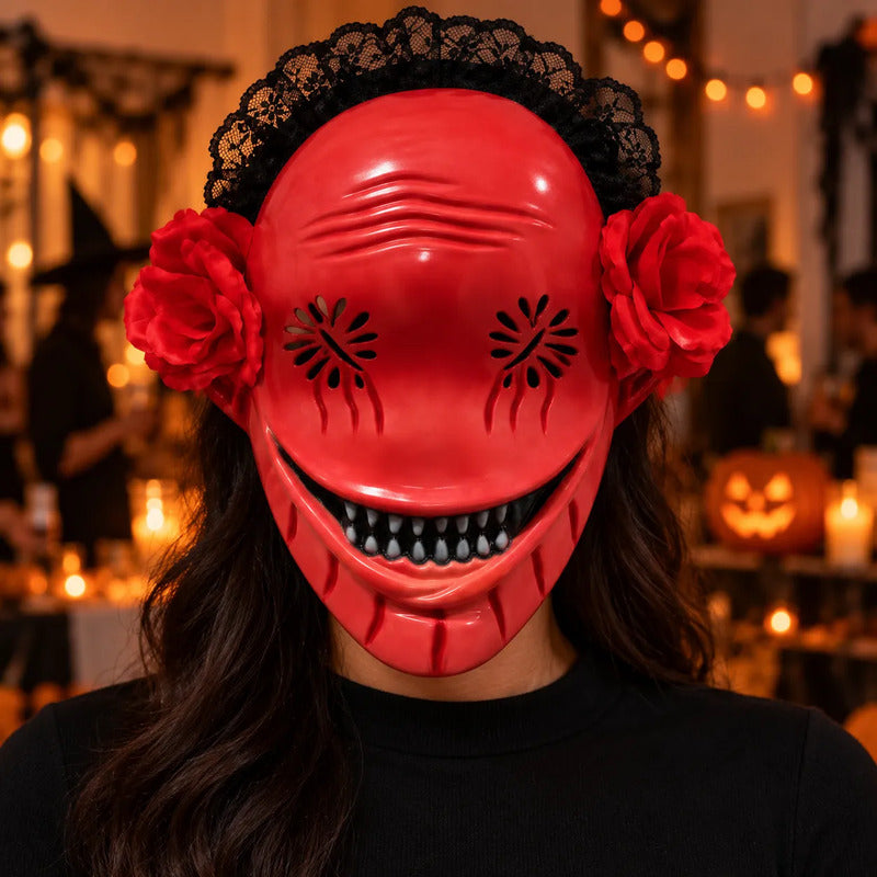 Máscara Terror con Rosas y Encaje