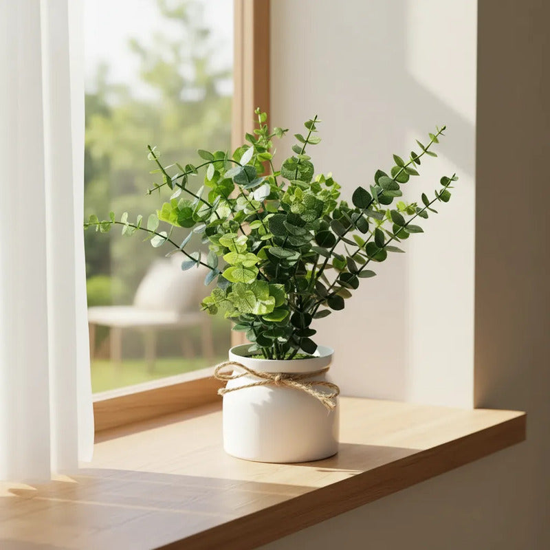 Planta Artificial Eucalipto En Maceta