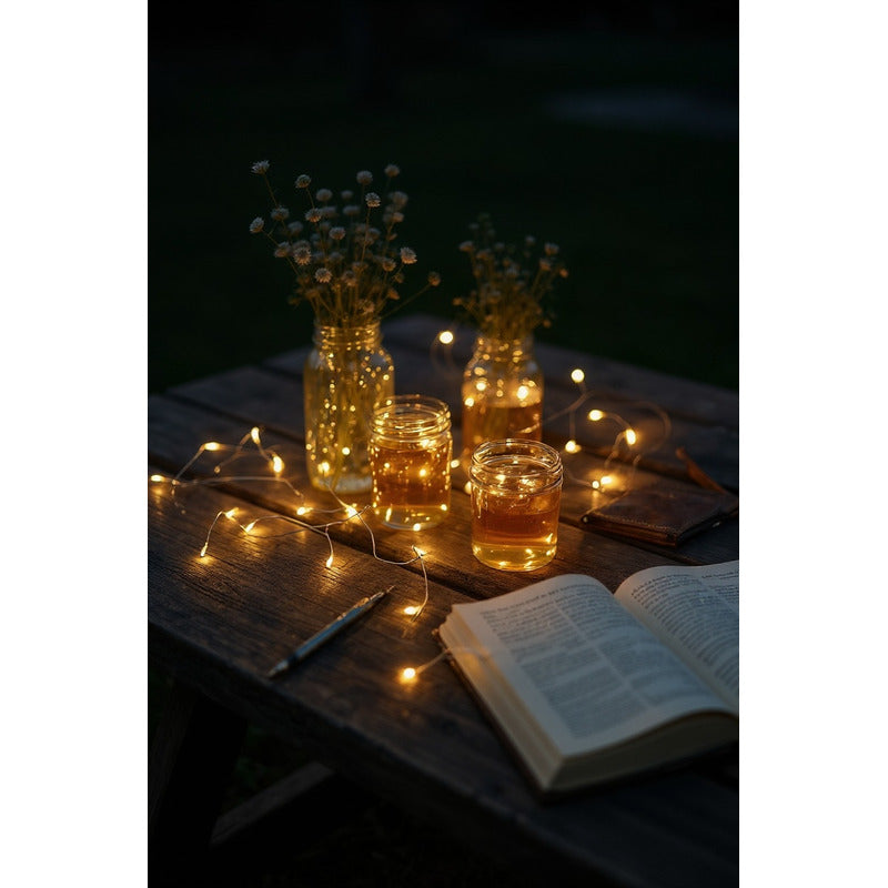 Luciérnagas Blanco Cálido 10mts X100 Luces