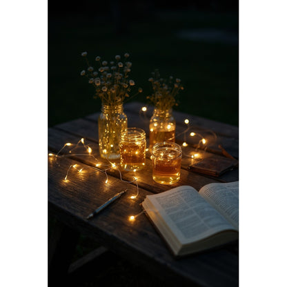 Luciérnagas Blanco Cálido 10mts X100 Luces