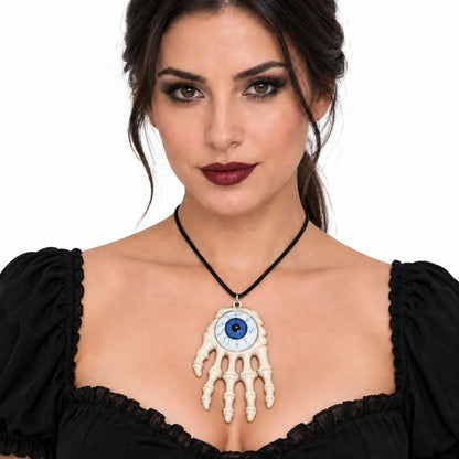 Collar Led Mano Calavera Con Ojo
