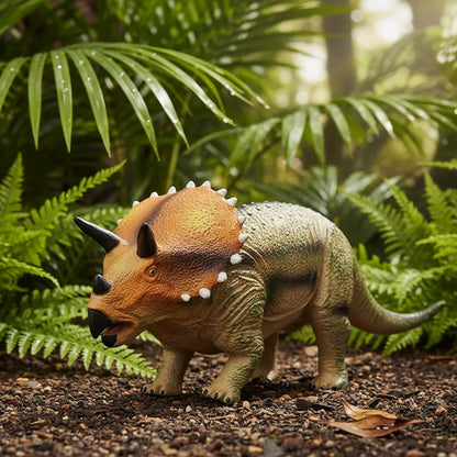 Dinosaurio Triceratops Grande De Goma 27 X 38,5 cm