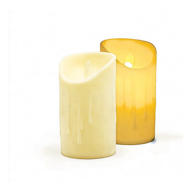 Vela Led Efecto Cebo Blanco Cálido X12 11cm