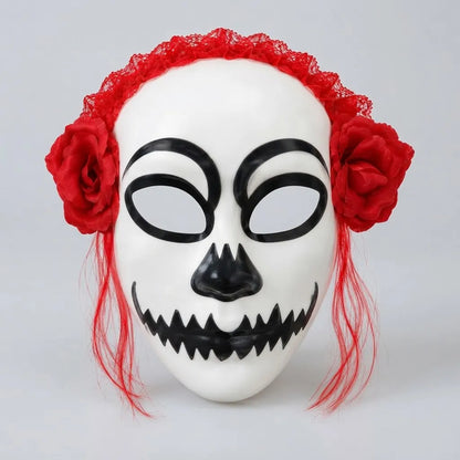 Mascara con Rosas Rojas y Encaje