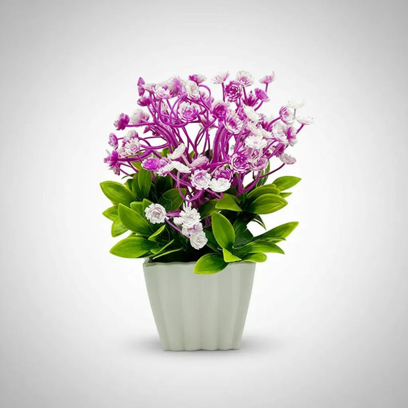 Mini Clavel Artificial En Maceta