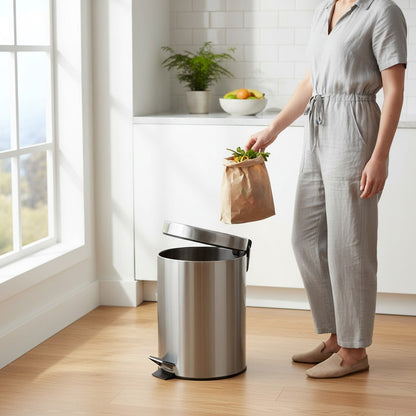 Papelera Acero Inox. 8L