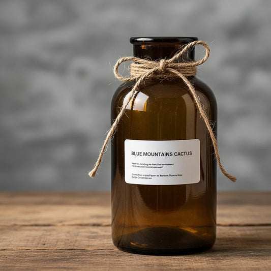 Florero De Vidrio Marrón Tipo Botella 20 cm