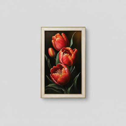 Cuadro De Flores Tulipán Rojo
