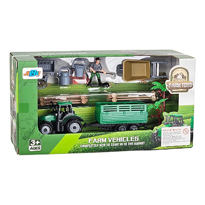 Juego De Granja Con Accesorios Y Tractor