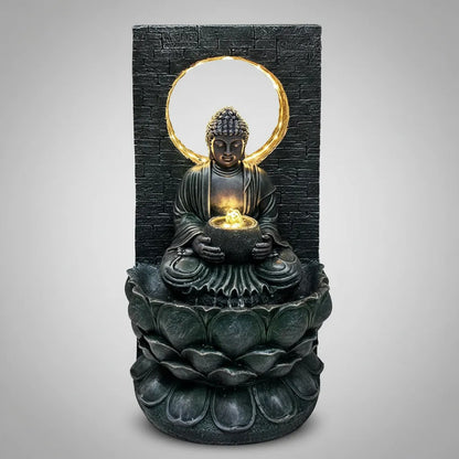 Fuente De Agua Buda Grande Con Luz